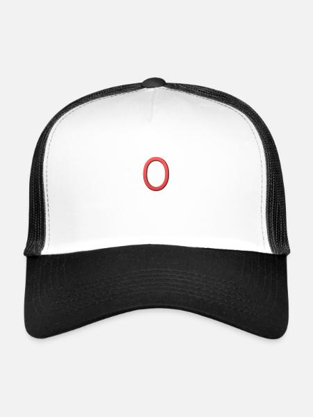 O - letter - Trucker Cap - white/black - Front