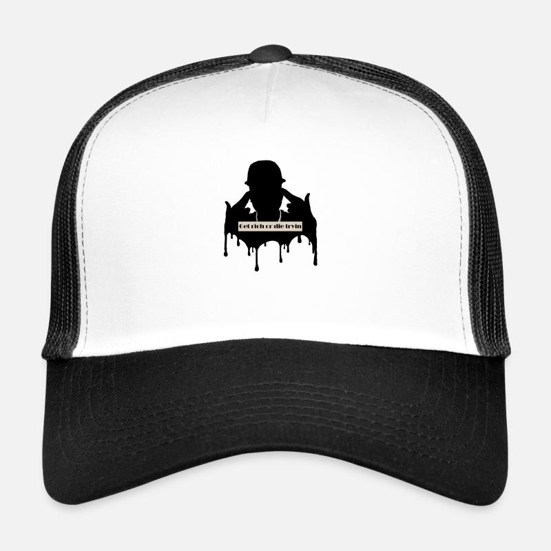 Get rich or die tryin - Trucker Cap - Weiß/Schwarz