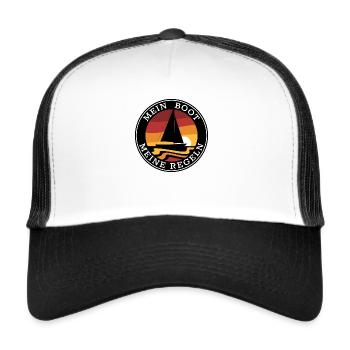 Mein Boot meine Regeln - Trucker Cap - Weiß/Schwarz - Vorne