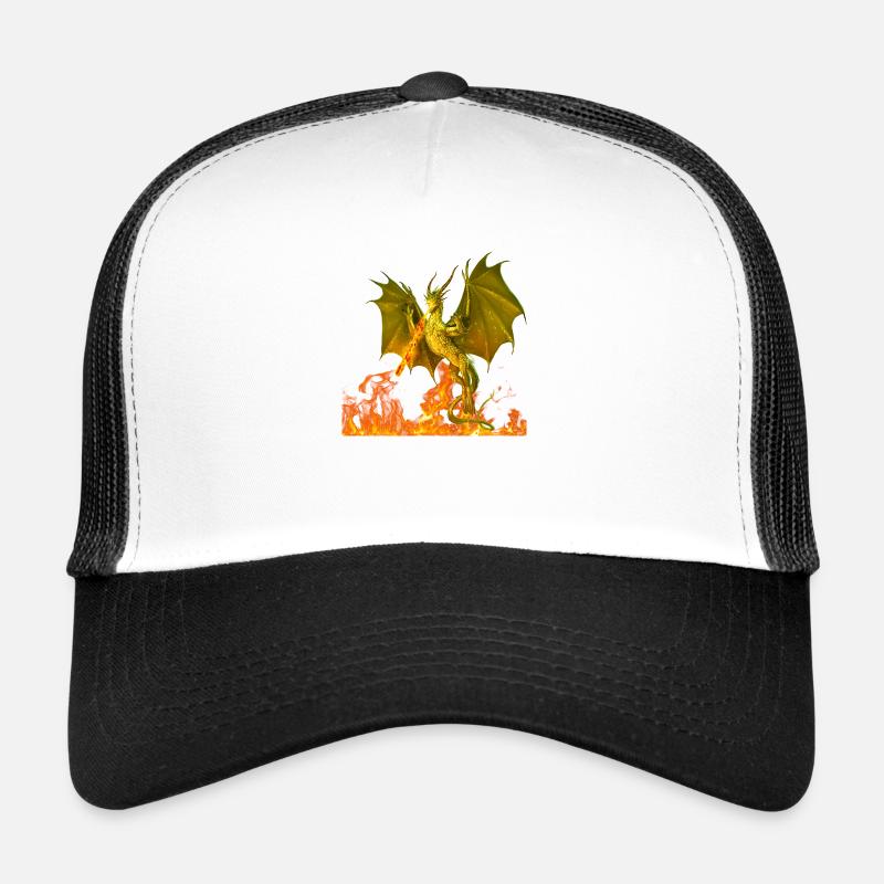 dragon fire fire - Trucker Cap - white/black