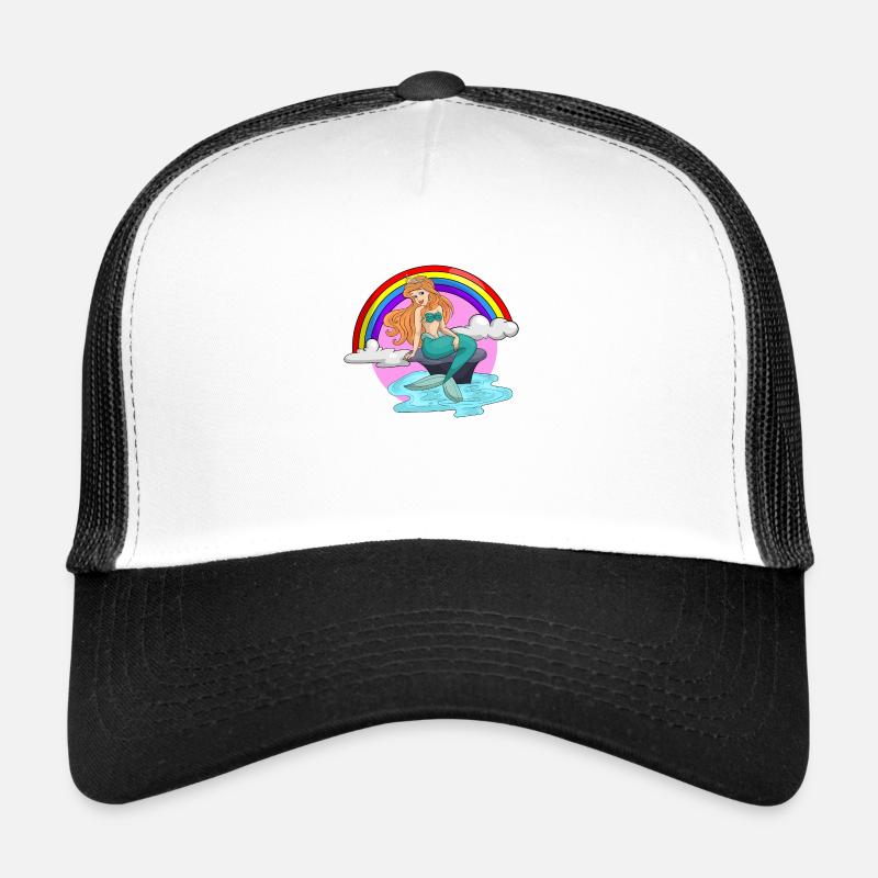 Meerjungfrau - Trucker Cap - Weiß/Schwarz