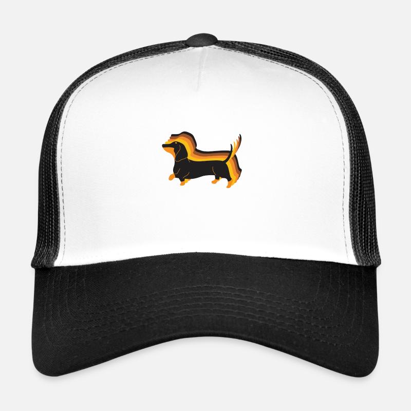 Happy Dachshund Retro Dachshund is looking forward to walking Trucker Cap