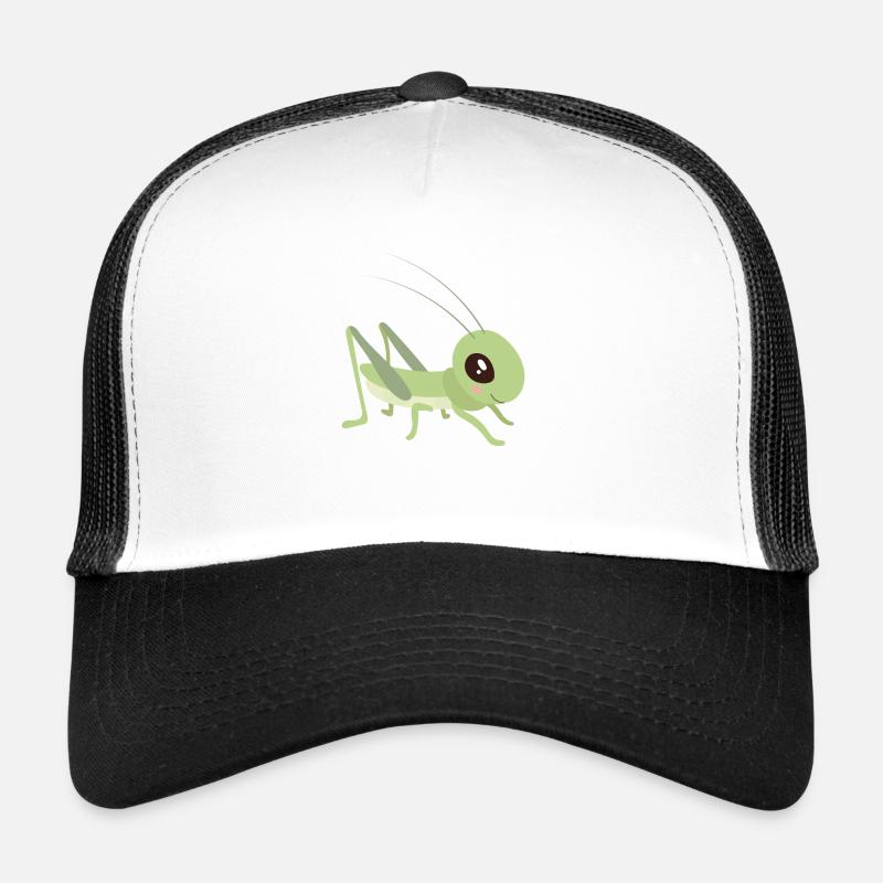 Grashüpfer - Heuschrecke - Trucker Cap - Weiß/Schwarz