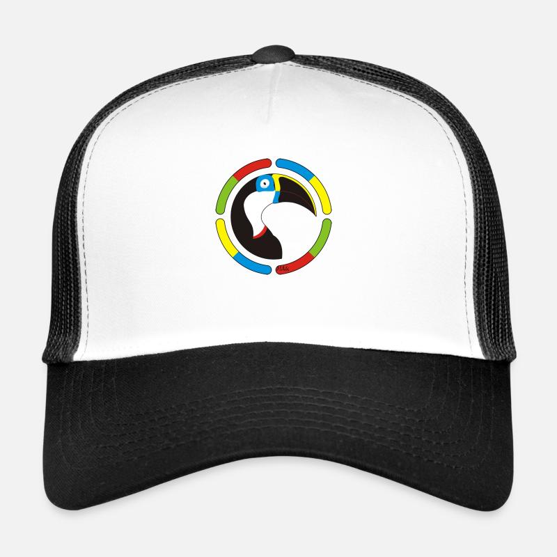 Amazonas-Tukan - 1 - Trucker Cap - Weiß/Schwarz