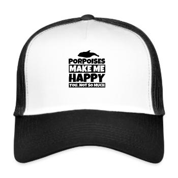 Marsouin Gecshenke - Humour drôle de mer d'animaux - Casquette trucker  - blanc/noir - Devant