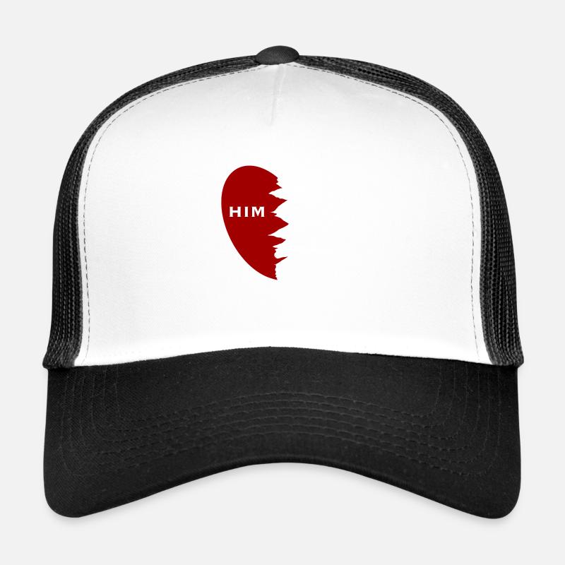 Partnershirt Love Him LGBTQ - Trucker Cap - Weiß/Schwarz