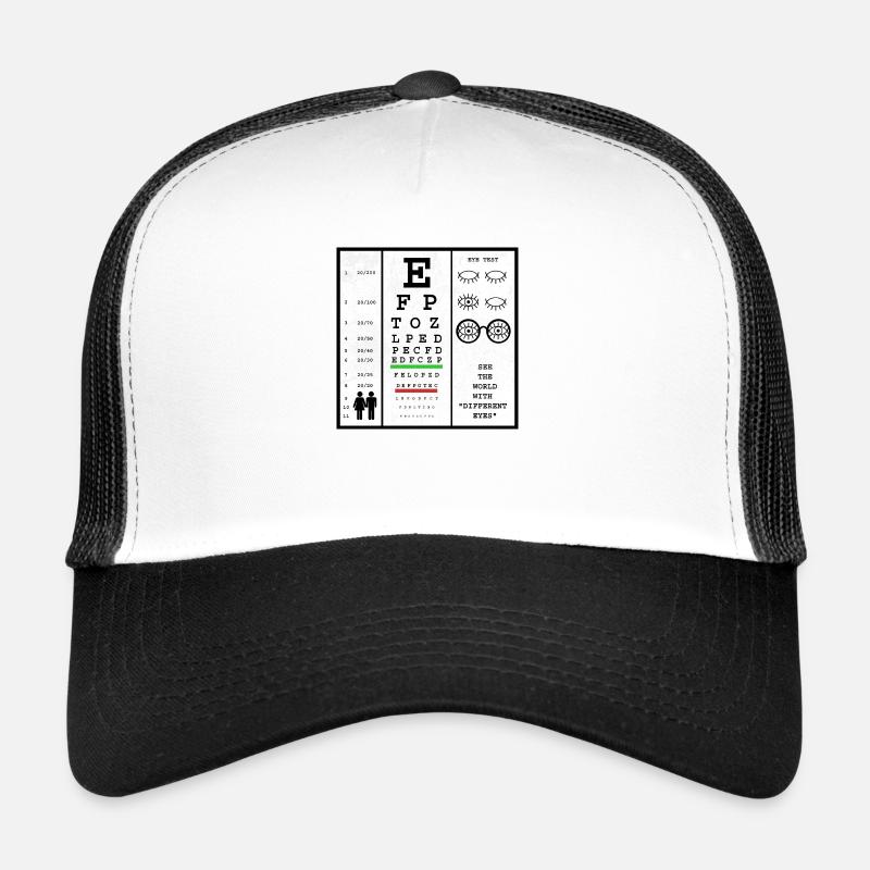 Sehtest - Trucker Cap - Weiß/Schwarz