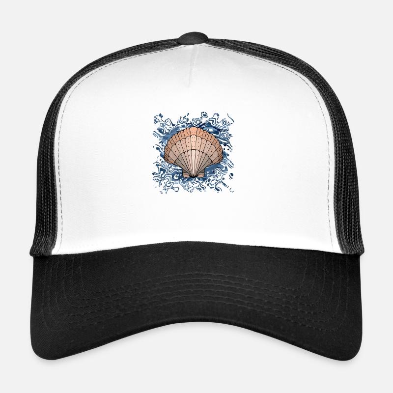 Coquillage - Casquette trucker  - blanc/noir