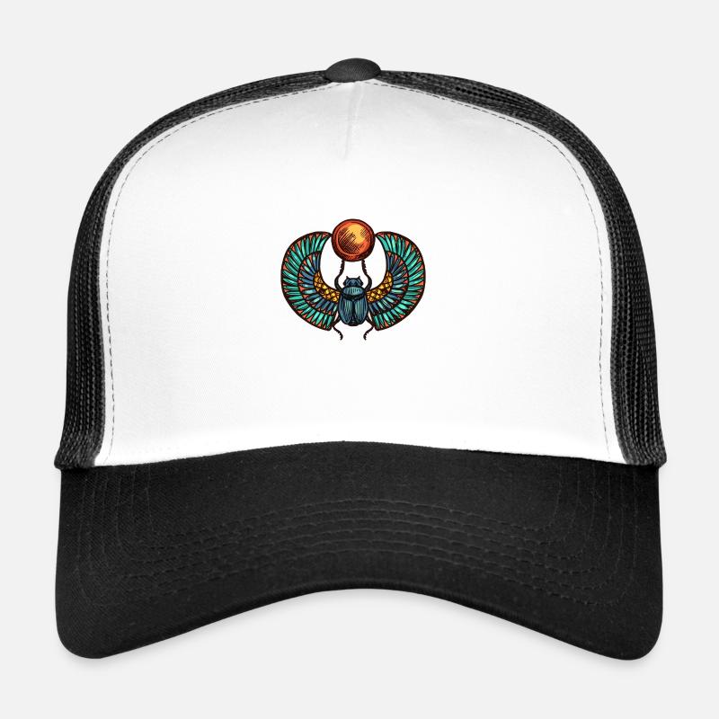 Heiliger Skarabäus - Altes Ägypten - Trucker Cap - Weiß/Schwarz