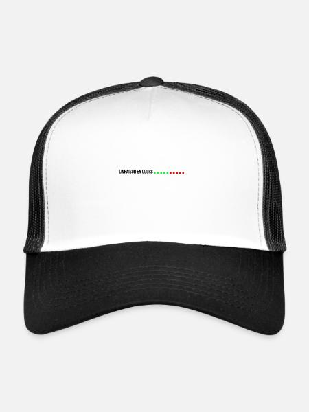 livraison en cours la poste facteur - Casquette trucker  - blanc/noir - Devant