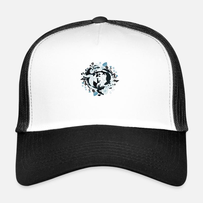 Japanese art - armadillo - Trucker Cap - white/black