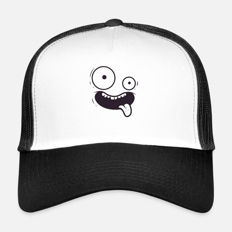 Crazy Face - Trucker Cap - white/black