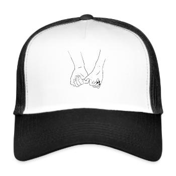 Hand Hands Love Couple - Trucker Cap - white/black - Front