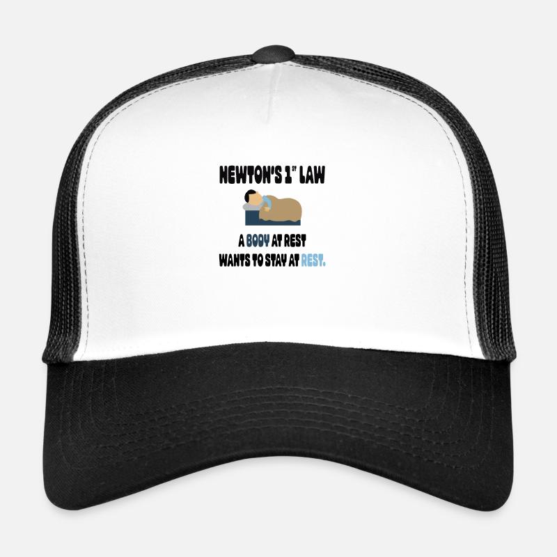 Newtons 1. Gesetz, ein Body in Rest will - Trucker Cap - Weiß/Schwarz