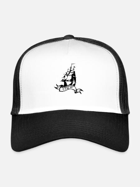 équipage du navire - Casquette trucker  - blanc/noir - Devant