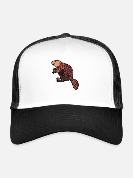 ZenDoodle "Beaver" - Trucker Cap - white/black - Front