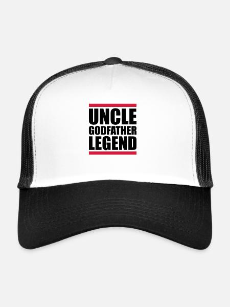 Citation de légende de l’oncle parrain - Casquette trucker  - blanc/noir - Devant