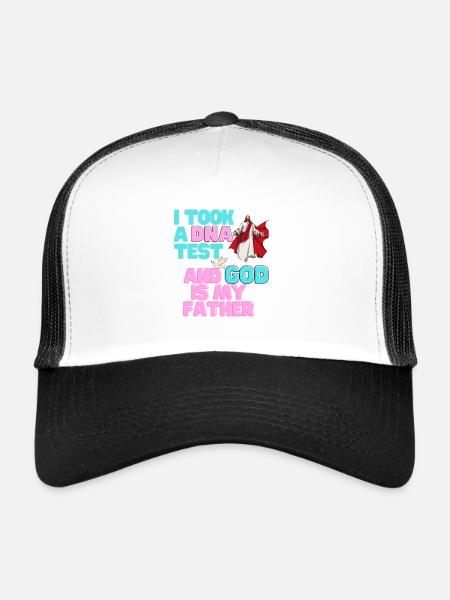 J’ai fait un test ADN et Dieu est mon père 25 - Casquette trucker  - blanc/noir - Devant