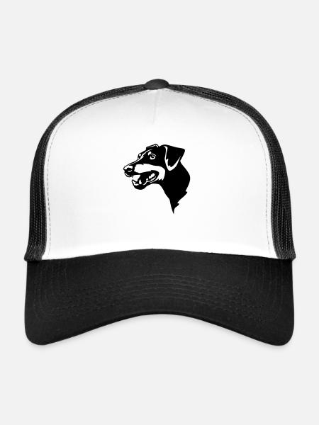 Manchester Terrier Head - Trucker Cap - white/black - Front