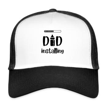 Le mode papa installe ... 9 mois restants - Casquette trucker  - blanc/noir - Devant