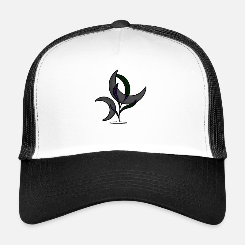 Moon Flower - Trucker Cap - white/black