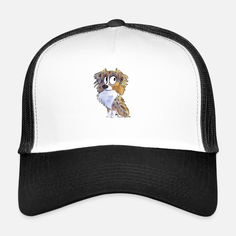 Chibi Australian Shepherd - Red Merle Tricolor Trucker Cap