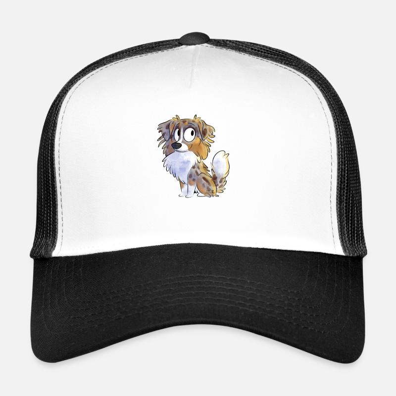 Chibi Australian Shepherd - Red Merle Tricol Trucker Cap
