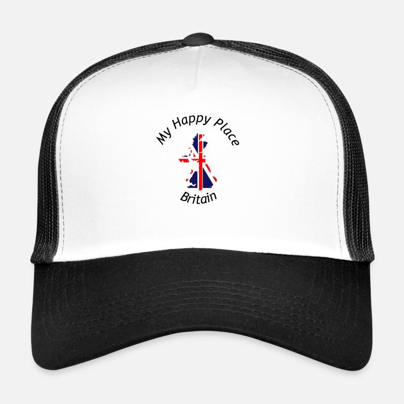 My happy place: Britain - Trucker Cap - Weiß/Schwarz