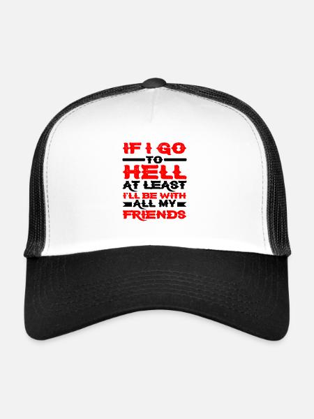 Au moins, je serai avec tous mes amis - Casquette trucker  - blanc/noir - Devant