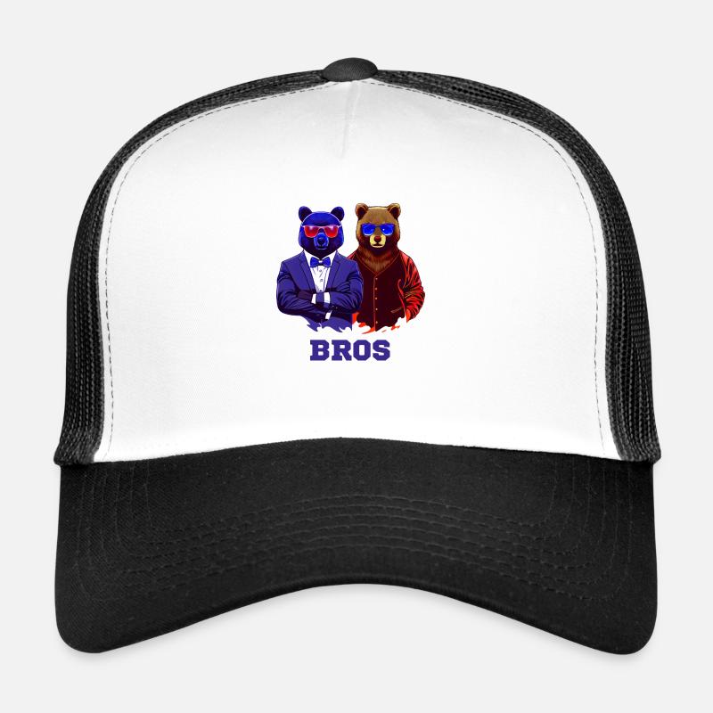 coole bros brüder bären - Trucker Cap - Weiß/Schwarz