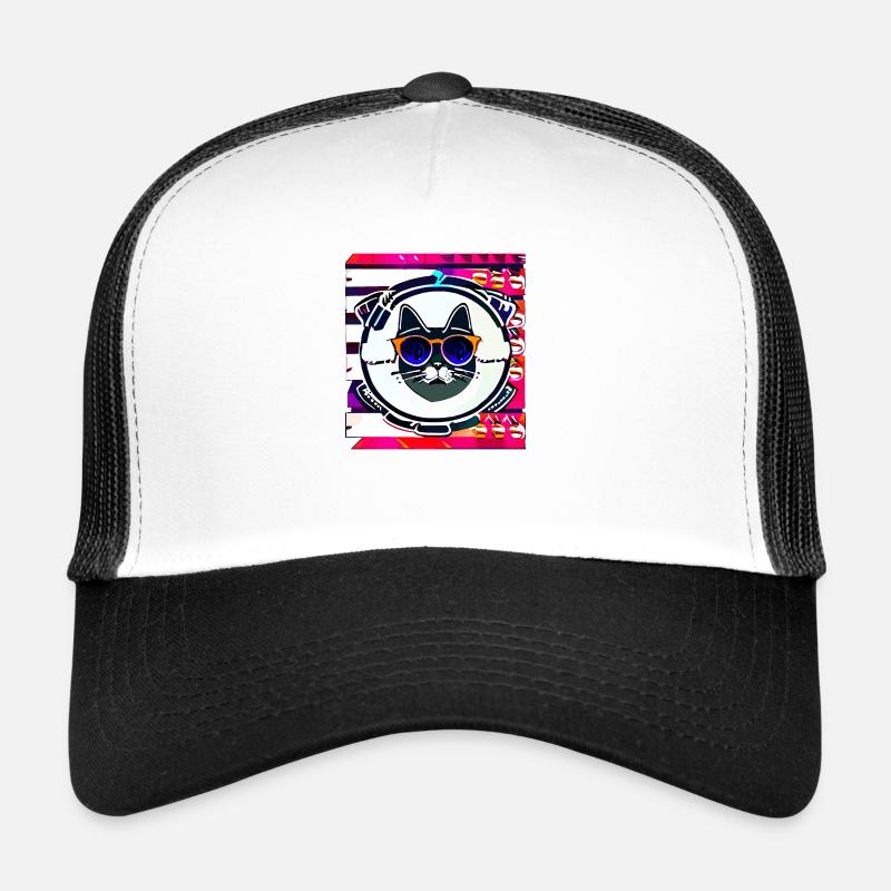 Drôle de logo de chat d’été Casquette trucker 