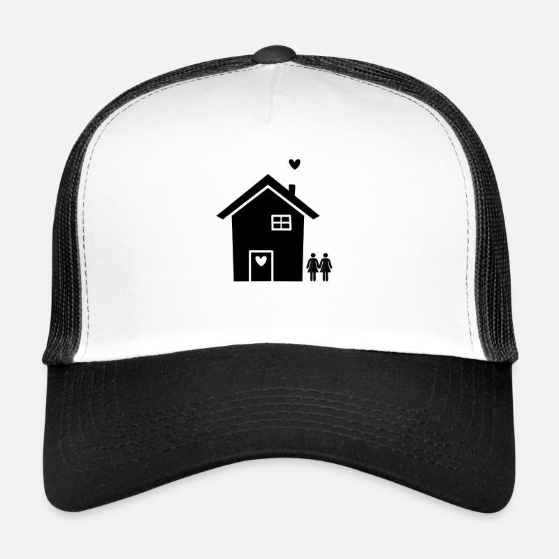 Umzug Hausbau Partnerschaft Lesbisch Pride Trucker Cap