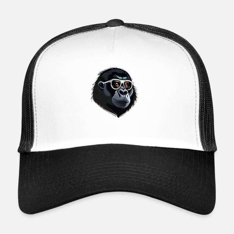 Gorilla head - Trucker Cap - white/black