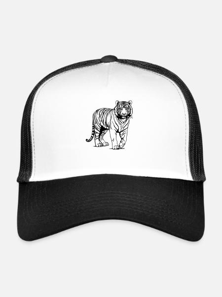 tiger - Trucker Cap - white/black - Front