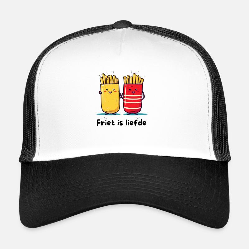 Friet is liefde - Casquette trucker  - blanc/noir