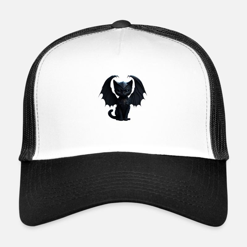 Süße schwarze Gothic Katze mit schwarzen Flügeln Trucker Cap