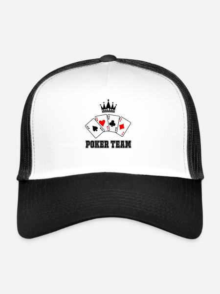 Équipe de poker - Casquette trucker  - blanc/noir - Devant