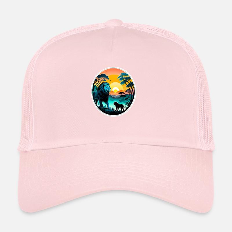 lion, lionceau et jungle Casquette trucker 