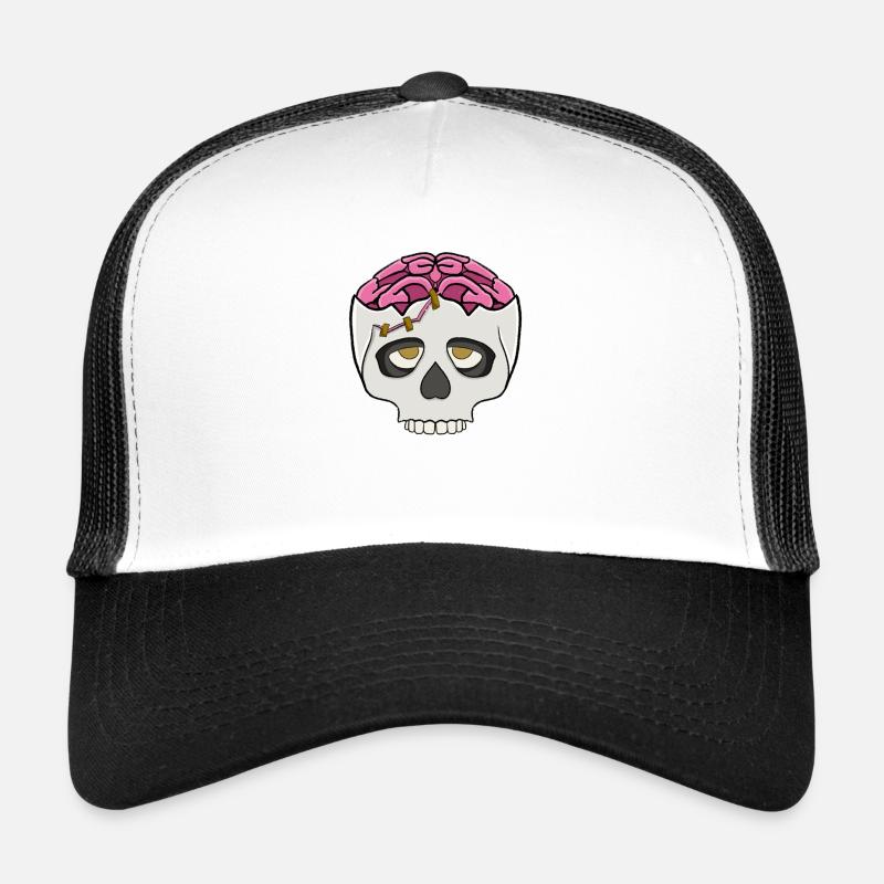 Skull with brain - Trucker Cap - white/black