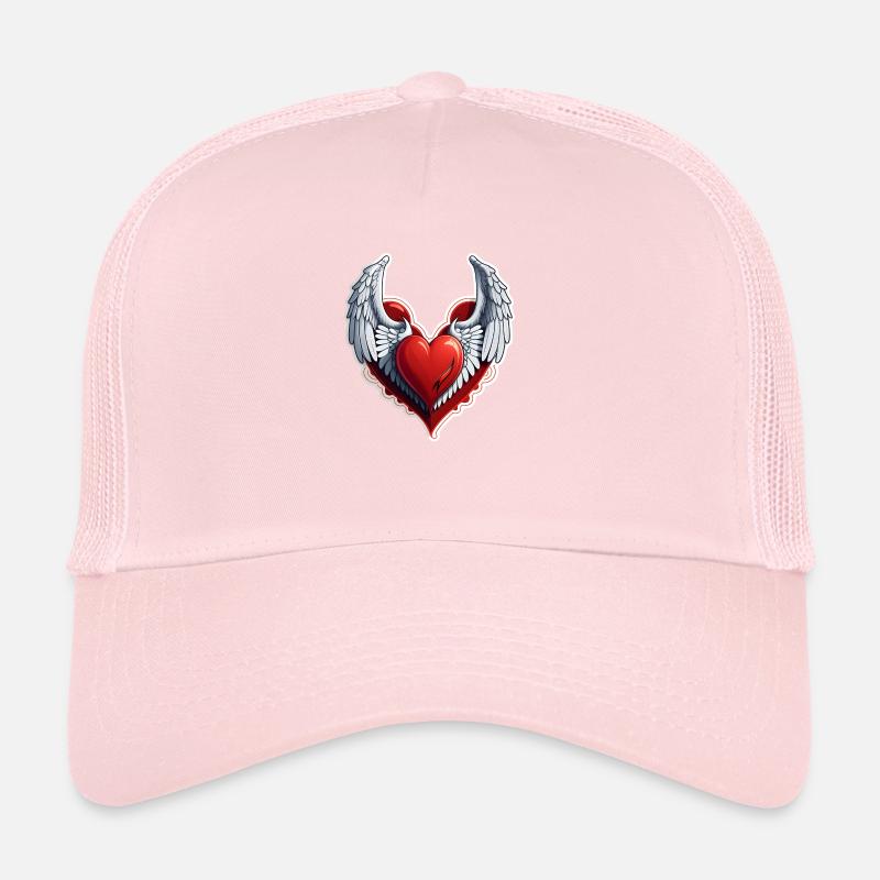 Red Heart with Wings Trucker Cap