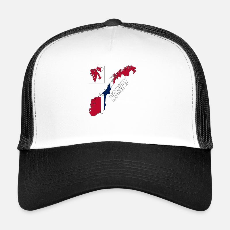 Norwegen - Trucker Cap - Weiß/Schwarz