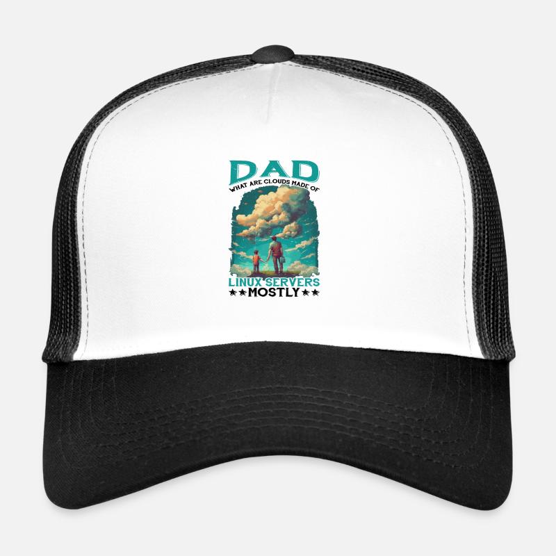 De quoi sont faits les clouds, les serveurs Linux pour la plupart 11 - Casquette trucker  - blanc/noir