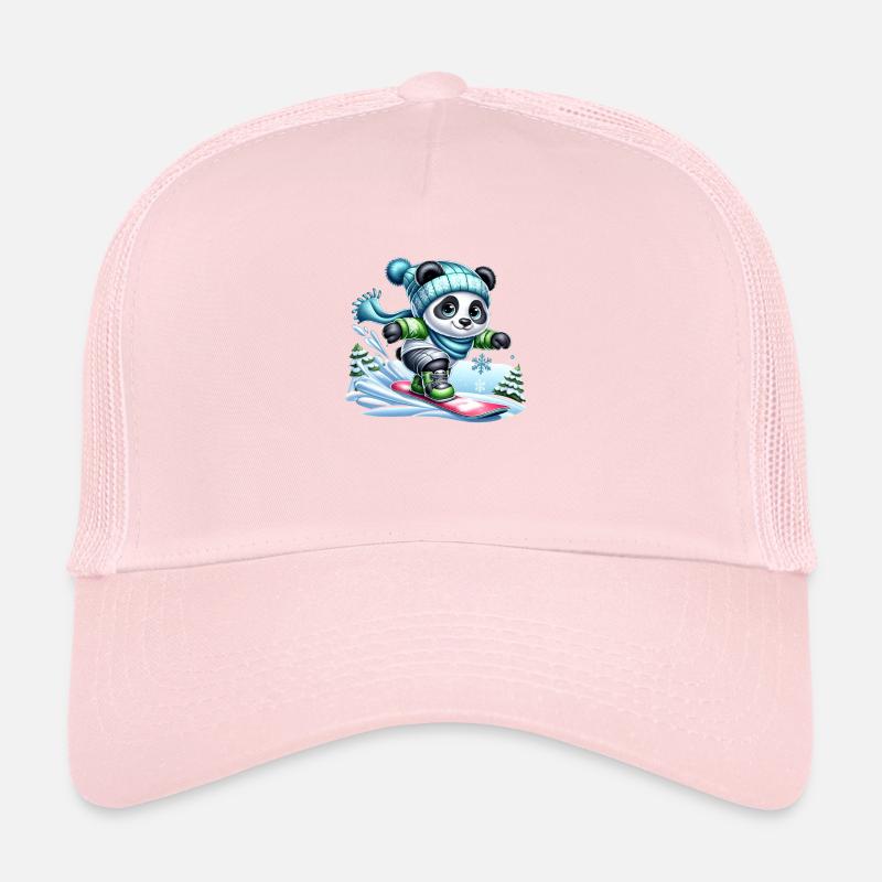 Cute Snowboarder Panda Trucker Cap