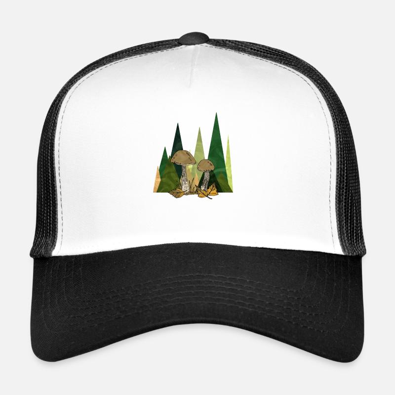 Pilze - Trucker Cap - Weiß/Schwarz