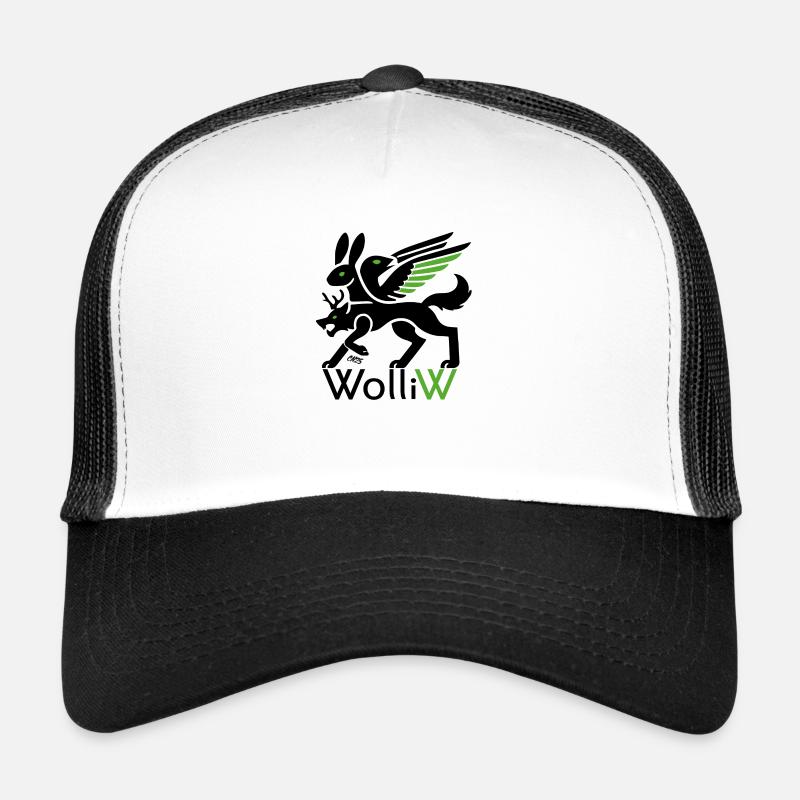 WolliW - Wolli Wolpertinger from Bavaria - Trucker Cap - white/black