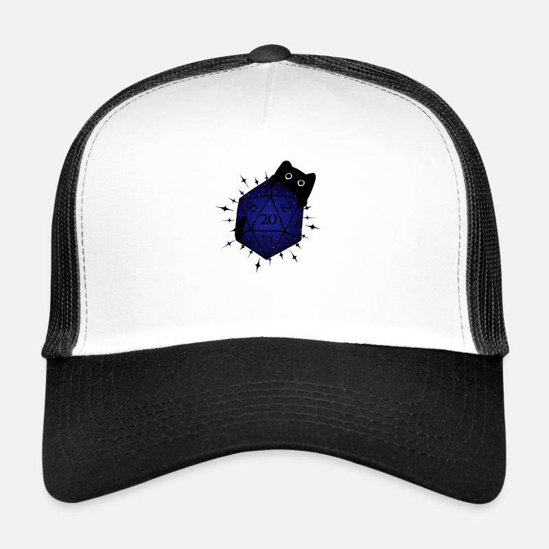Stylo et papier D20 W20 Chat Nuit Étoiles Jeu de rôle Casquette trucker 