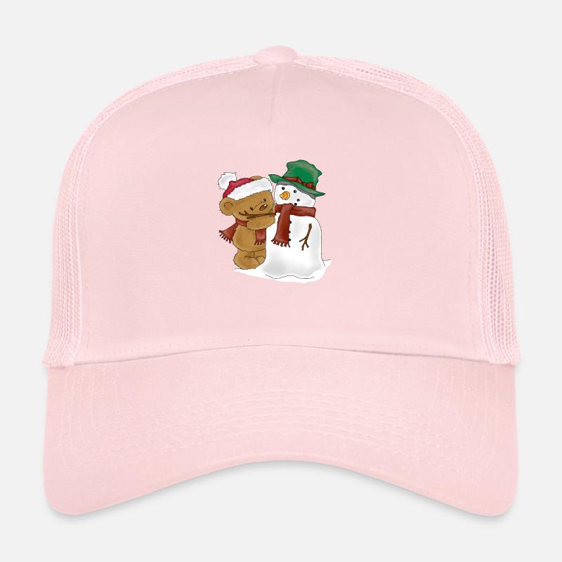 Bear decorates snowman Trucker Cap