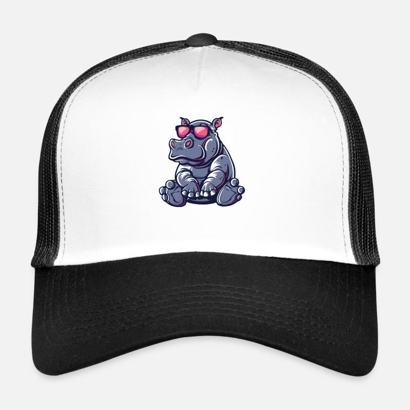 Hippo Comic Cool - Trucker Cap - white/black