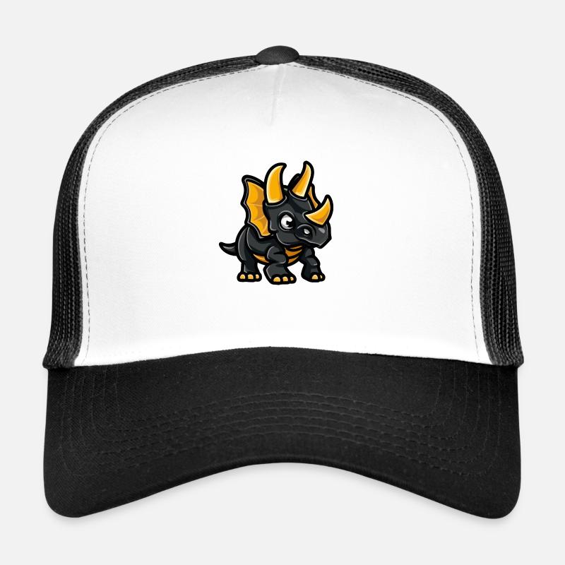 Dinosaurier triceratops Comic - Trucker Cap - Weiß/Schwarz