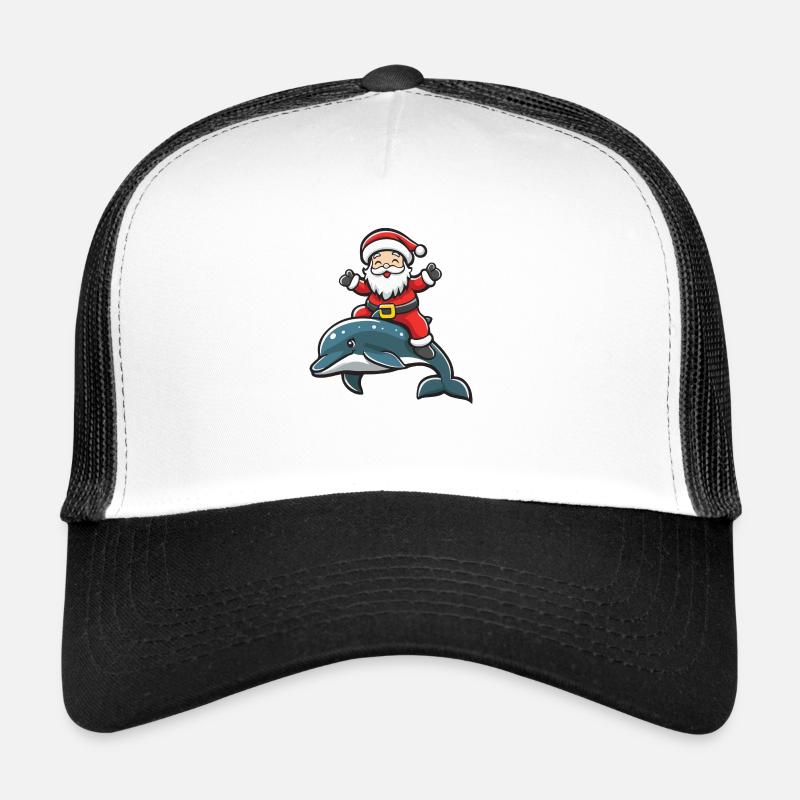 Dauphin Père Noël dessin animé Casquette trucker 